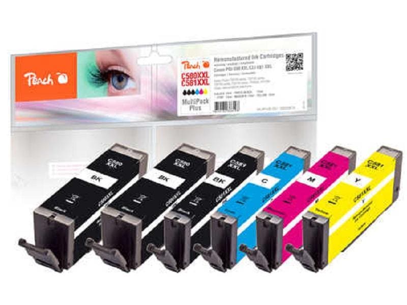 Peach Kits d'encre Canon PGI-580XXL / CLI-581XXL 2x BK, 1x PBK/C/M/Y