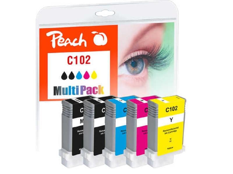 Peach Encre Canon PFI-102 BK, MBK, C, M, Y
