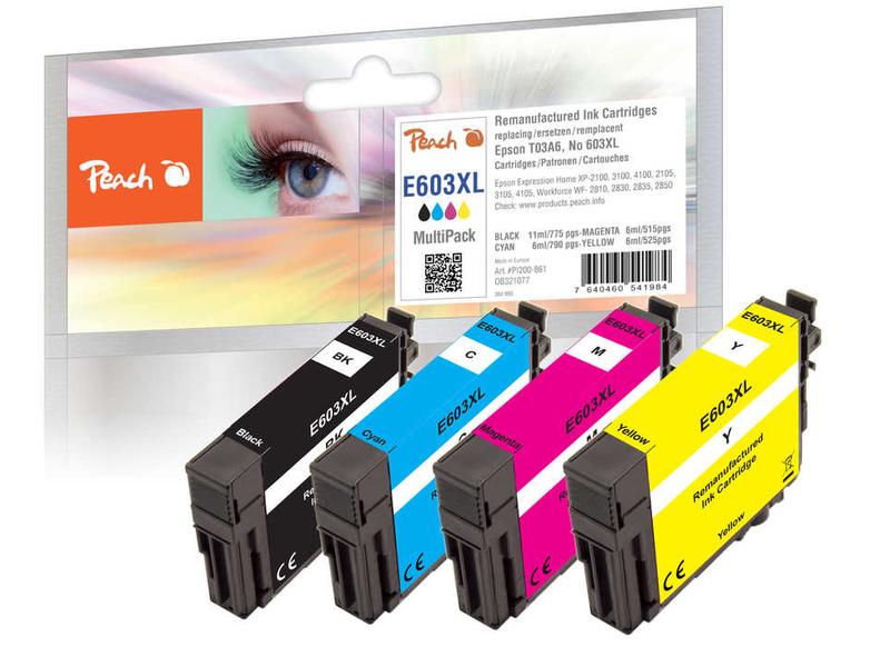 Peach Encre Epson 603XL (T03A6) 1x BK, C, M, Y