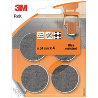3M Echelle de pied de chaise Pads Ultra Resistant Ø 34 mm Gris