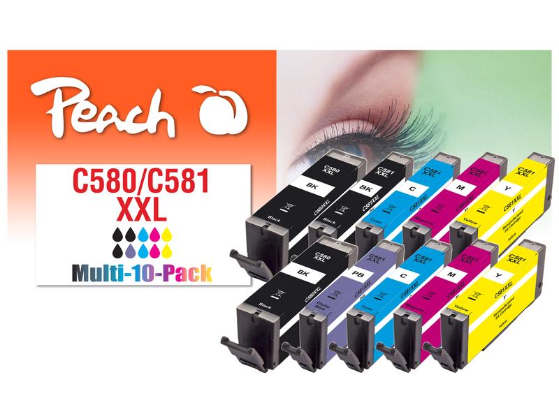 Peach Kits d'encre Canon PGI-580XL / CLI-581XL 2x C/M/Y/BK, 1x PBK/PB