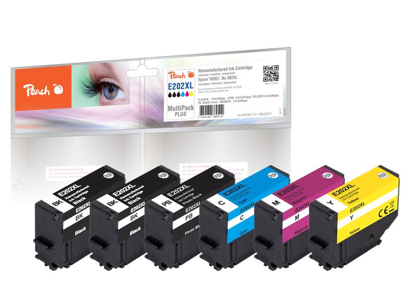Peach Encre Epson No. 202XL Multi-Pack-Plus C/M/Y/PB/2x BK