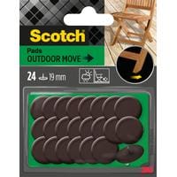 3M Patin de meuble Outdoor, Ø 19 mm, Brun, paquet de 24