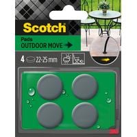 3M Patin de meuble Outdoor, Ø 22 - 25 mm, Gris, pack de 4