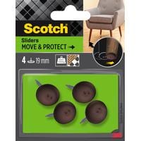 3M Echelle de pied de chaise Move & Protect, Ø 19 mm, Brun, pack de 4