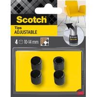 3M Echelle de pied de chaise Adjustable, Ø 22 mm, Noir, pack de 4