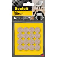 3M Patins en feutre Extra-Soft, Ø 17 mm, Beige, paquet de 16