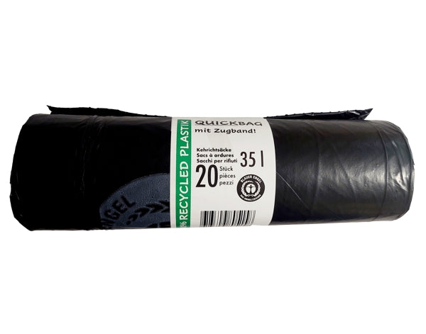 Sacs à ordures ECO avec lien coulissant sans perforation - 35 litres