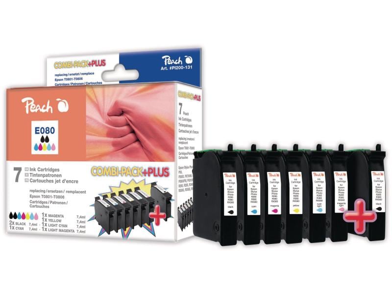 Peach Kits d'encre Epson T0807 C/M/Y/BK