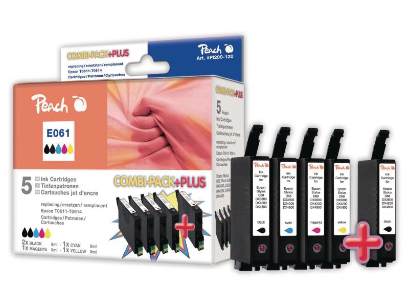 Peach Kits d'encre Epson T0611 C/M/Y/BK