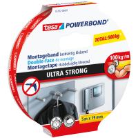 tesa Ruban de montage Powerbond Ultra Strong 19 mm x 5 m, Blanc