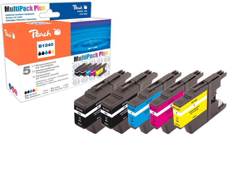 Peach Kits d'encre Brother LC-1240 C, M, Y, 2x BK