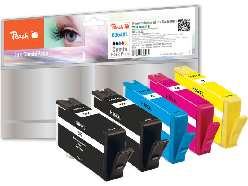 Peach Kits d'encre HP Nr. 364XL Multipack+ C, M, Y, 2x BK