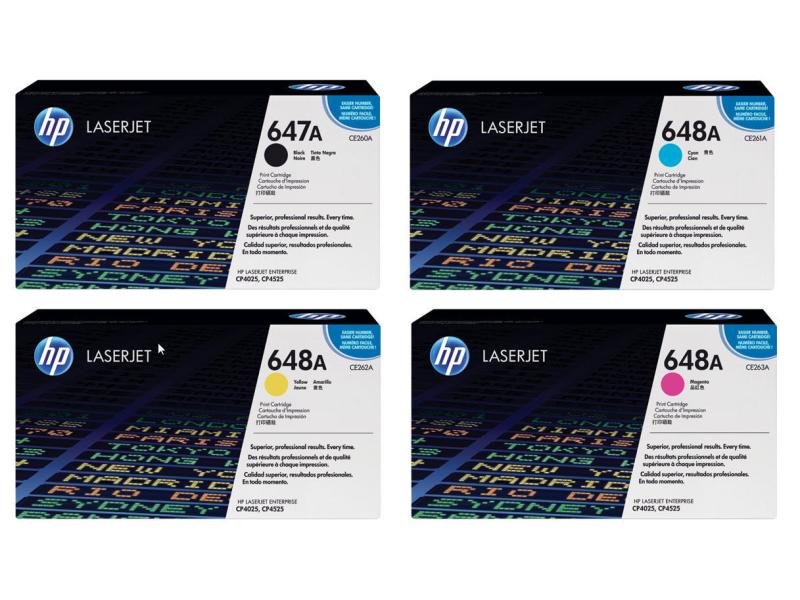HP Kits arc-en-ciel Nr. 647A/648A (CE260A-CE263A) BL/C/M/Y