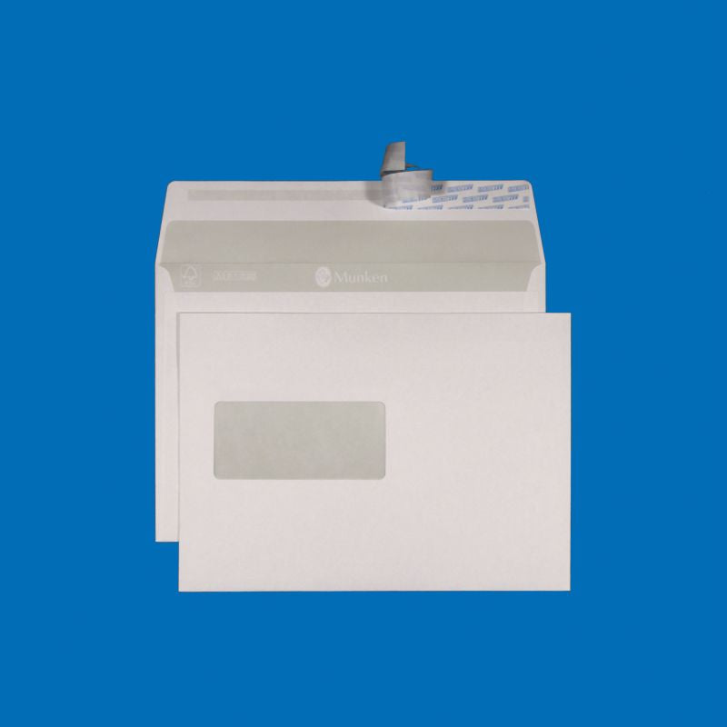 Enveloppes C5 Munken Polar patte auto-adhésive avec hotmelt (certifié FSC®)* adapté au laser, fenêtre à gauche 8225-120