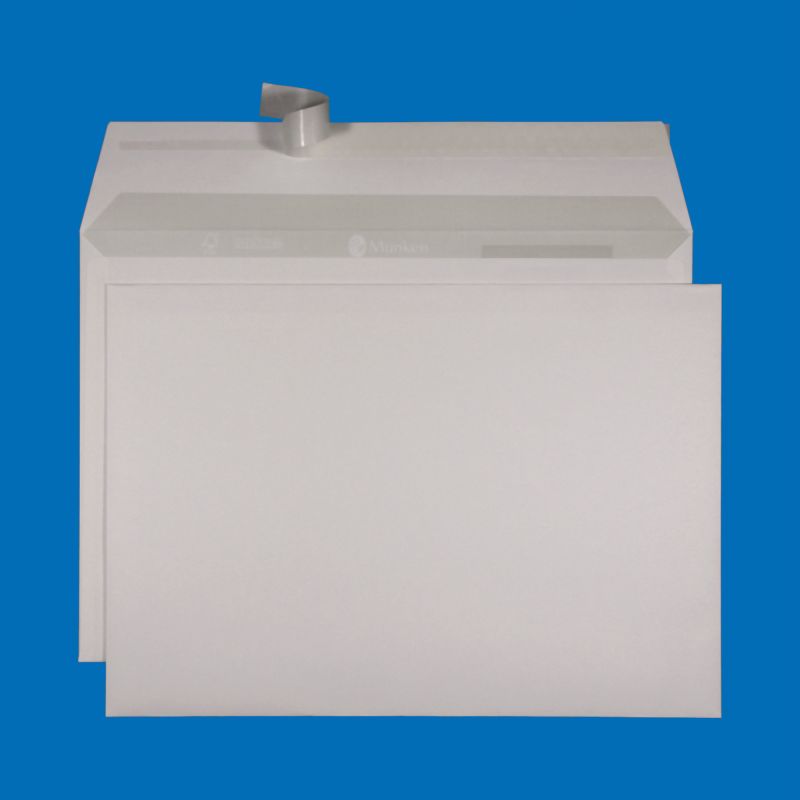 Enveloppes C4 Munken Polar patte auto-adhésive avec hotmelt (certifié FSC®) sans fenêtre