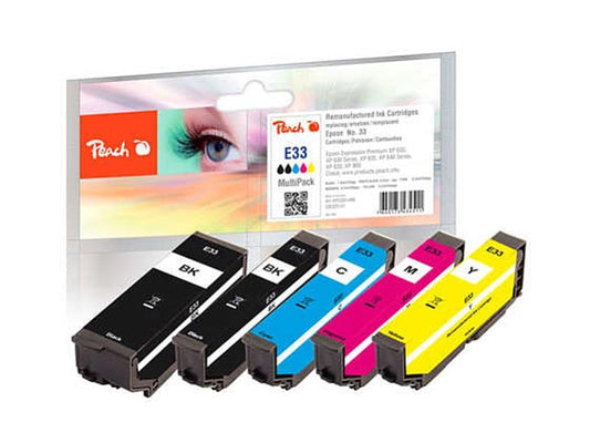 Peach Encre Epson No. 33 / T3377 BK, PBK, C, M, Y