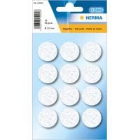 Herma Stickers Patins en feutre Ø 22 mm, blanc, 12 pièces