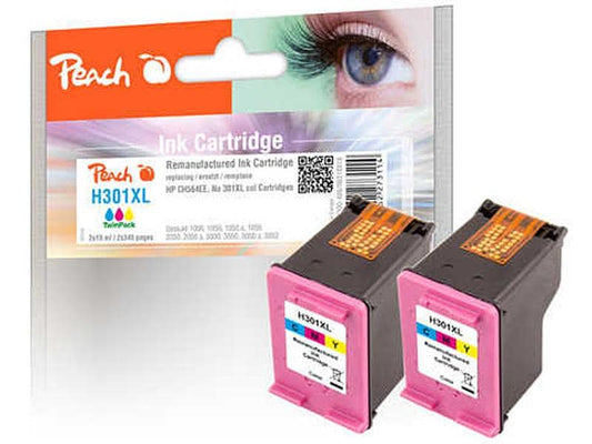 Peach Encre HP Nr. 301XL (CH564EE) 2x couleur