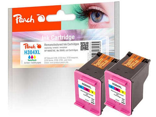 Peach Encre HP No. 304XL (N9K07AE) 2x couleur