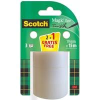 Scotch Ruban adhésif Magic 19 mm x 15 m, 2 rouleaux + 1 gratuit