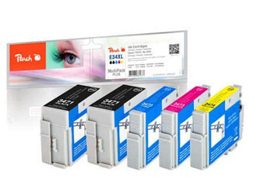 Peach Encre Epson n° 34XL 2x BK, 1x chaque C,M,Y