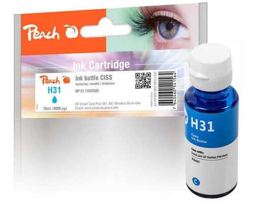 Peach Encre HP 31 (1VU26AE) Cyan