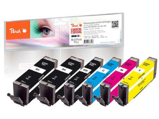 Peach Kits d'encre Canon PGI-580XXL / CLI-581XXL 2x BK, 1x PBK/C/M/Y