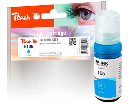Peach Encre Epson 106 (C13T00R240) Cyan