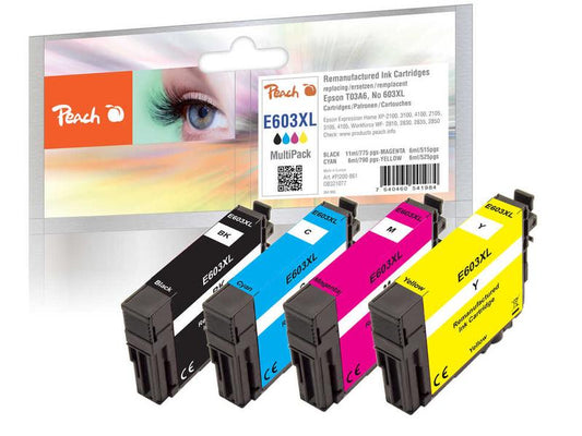 Peach Encre Epson 603XL (T03A6) 1x BK, C, M, Y