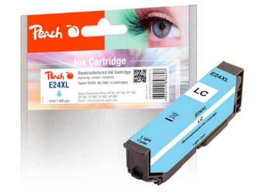 Peach Encre Epson T2435, No 24XL Light Cyan