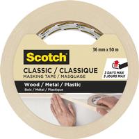 3M Ruban adhésif du peintre Scotch Classic 3650 36 mm x 50 m, Beige