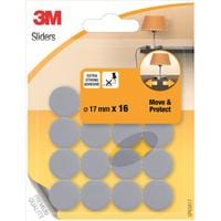 3M Patin de meuble Gris, 16 pièces, Ø 17 mm 17 mm x 0 m, Gris