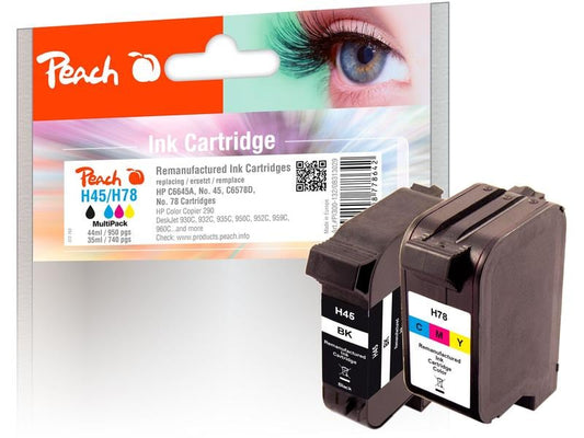 Peach Kits d'encre HP n° 45 (51645A) Couleur/BK