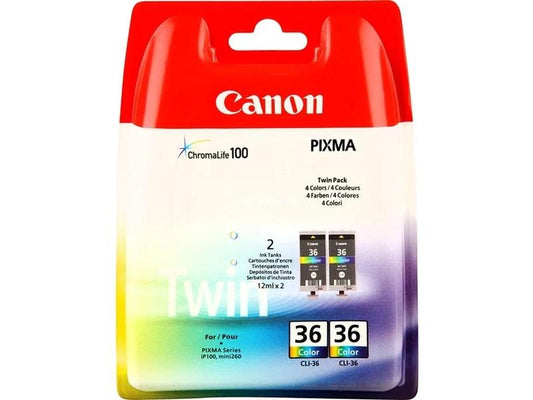 Canon Encre CLI-36, (2 pièces) Color