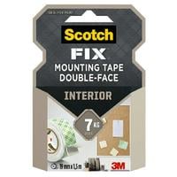 3M Bande de montage intérieur Scotch-Fix 19 mm x 1.5 m, Blanc