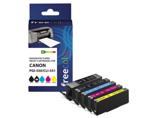 Freecolor Encre Canon PGI-550 / CLI 551 Multipack Color