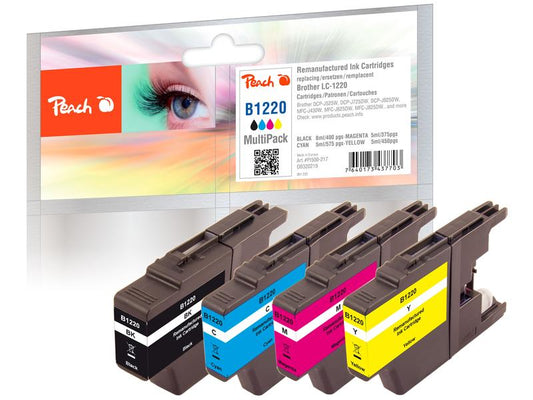 Peach Encre Brother-1220 Mult-Pack noir/Cyan/Magenta/Yellow