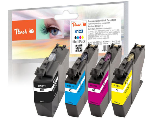 Peach Encre Brother LC-3211 Multi-Pack noir/Cyan/Magenta/Yellow