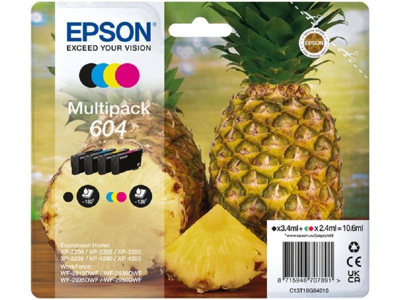 Epson Encre Multipack 604 / C13T10G64010 BK, C, M, Y