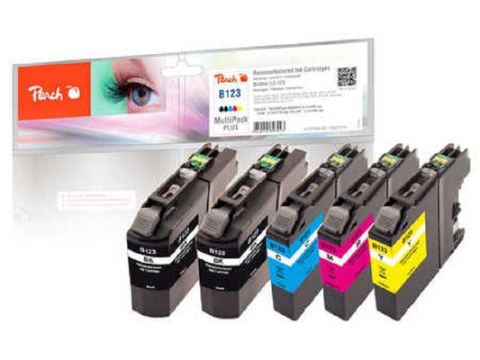 Peach Kits d'encre Brother LC-123 Multi-Pack-Plus BK/C/M/Y