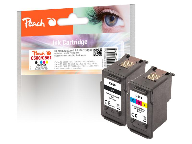 Peach Encre Canon PG-560/CL-561 Multi-Pack 1x BK, 1x CMY