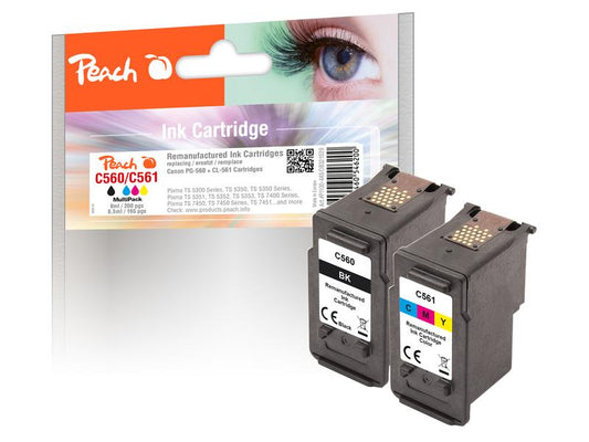 Peach Encre Canon PG-560/CL-561 Multi-Pack 1x BK, 1x CMY