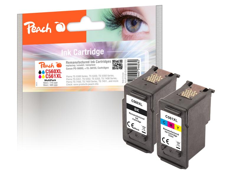 Peach Encre Canon PG-560XL/CL-561XL Multi-Pack 1x BK, 1x CMY