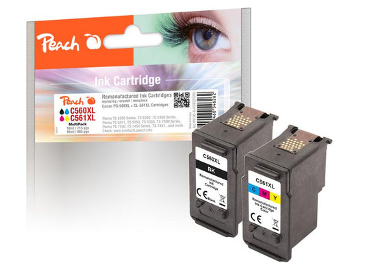 Peach Encre Canon PG-560XL/CL-561XL Multi-Pack 1x BK, 1x CMY