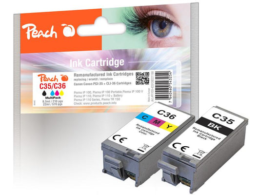 Peach Encre Canon PGI-35/CLI-36, Multi-Pack 1x BK, 1x CMY