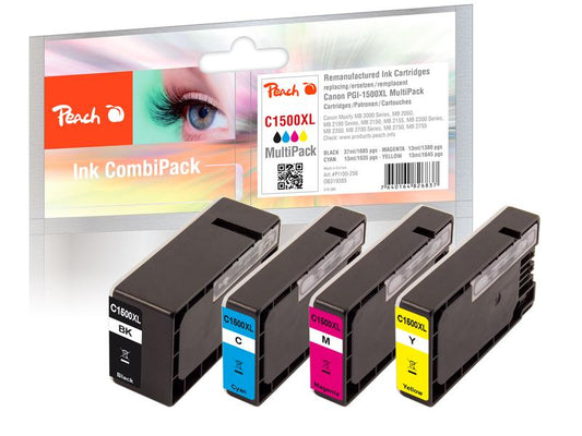 Peach Encre Canon PGI-1500XL, Multi-Pack BL/C/M/Y