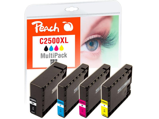 Peach Encre Canon PGI-2500XL,Multi-Pack C, M, Y, BK