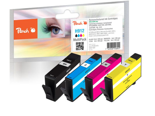 Peach Encre HP No. 912 Multi-Pack noir/Cyan/Magenta/Yellow
