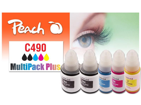 Peach Encre Canon CISS GI-490 Multi-Pack C, M, Y, BK